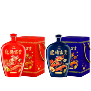 金門酒廠 龍騰富貴紀念酒(招財紅)+(尊爵藍)