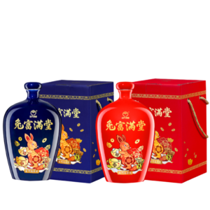 金門酒廠 兔富滿堂紀念酒(招財紅)+(尊爵藍)