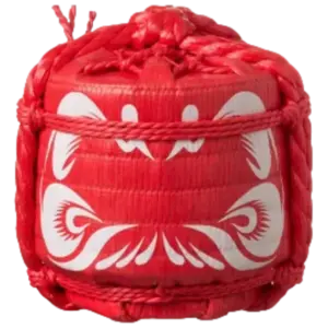 岸本吉二商店 不倒翁裝飾桶(紅) 菰樽 300ML(無酒)
