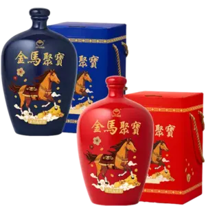 金門酒廠 戰酒黑金龍金馬聚寶高粱酒 (藍+紅)