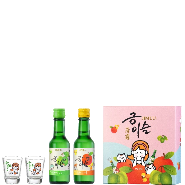 韓國燒酒 清露 2入Q版禮盒(梅子+蜂蜜蘋果)