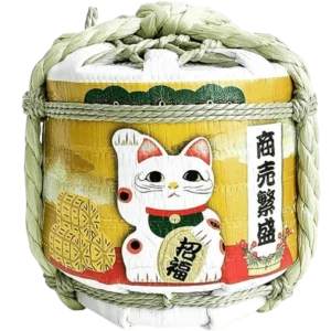 岸本吉二商店 招財貓 菰樽(白) 300ML (無酒)