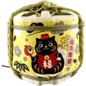 岸本吉二商店 招財貓 菰樽(黑) 300ML (無酒)