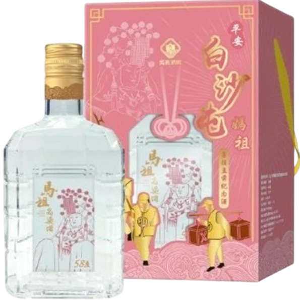 馬祖酒廠 白沙屯媽祖 平安紀念酒(玻璃瓶)