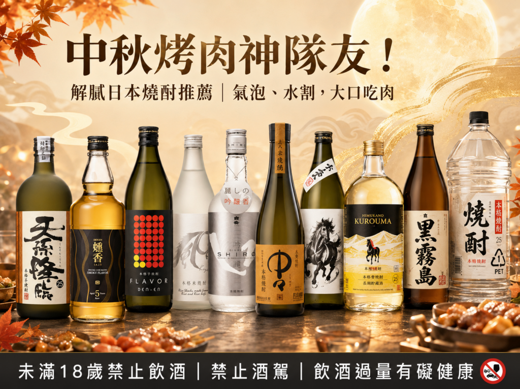 中秋烤肉神隊友！解膩日本燒酎推薦｜氣泡、水割，大口吃肉