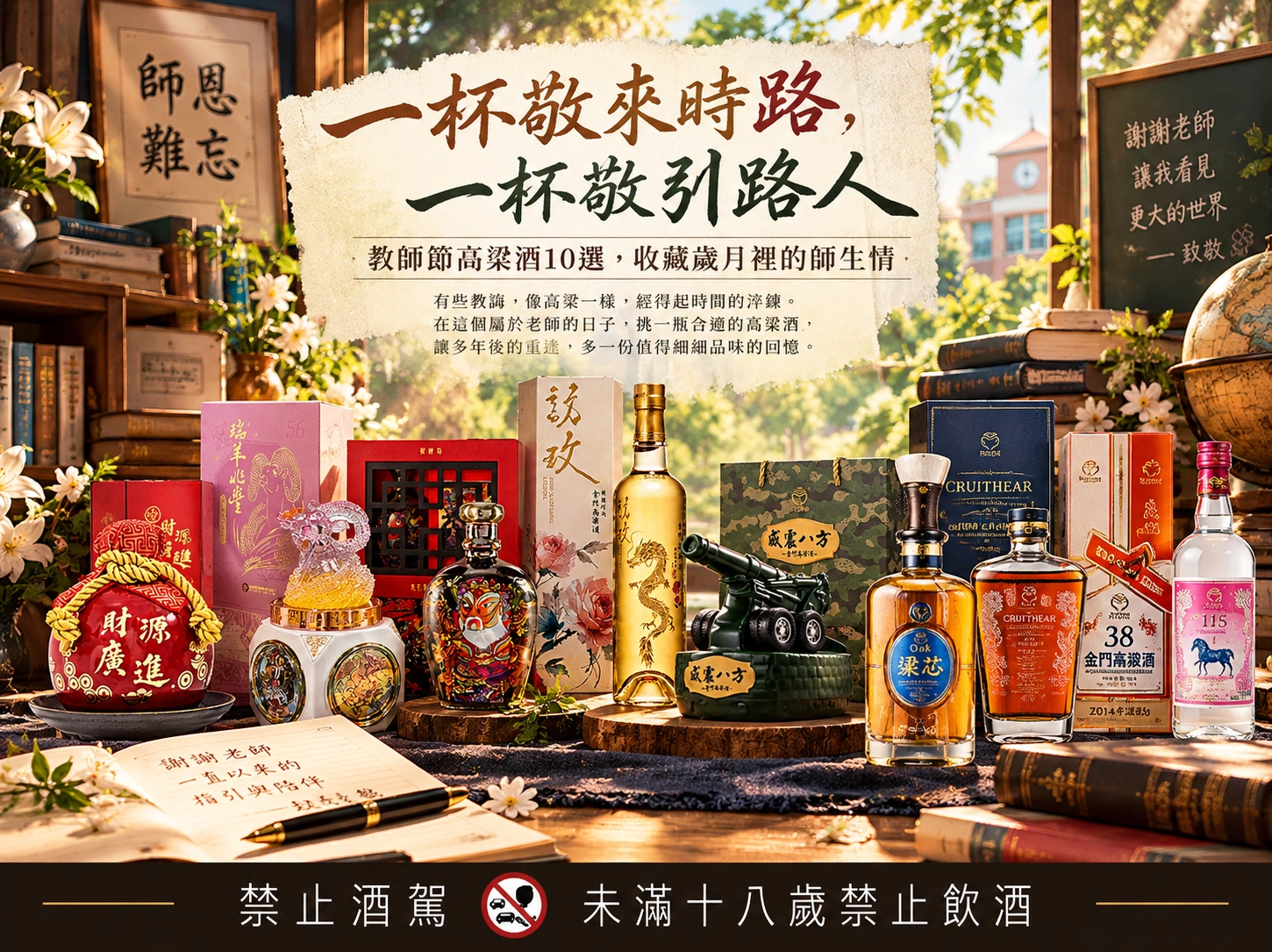一杯敬來時路，一杯敬引路人｜教師節高粱酒10選，收藏歲月裡的師生情