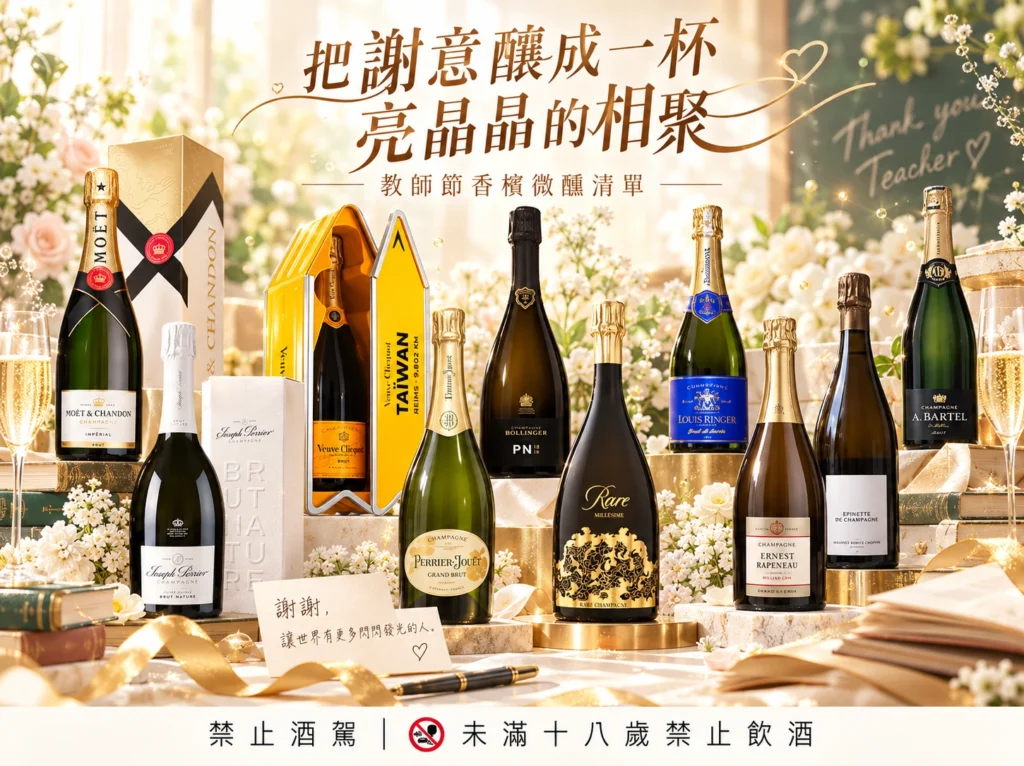 把謝意釀成一杯亮晶晶的相聚｜教師節香檳微醺清單