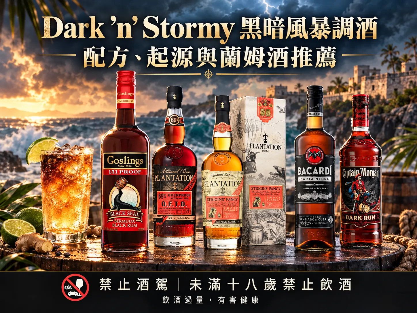 Dark ’n’ Stormy 黑暗風暴調酒 配方、起源與蘭姆酒推薦