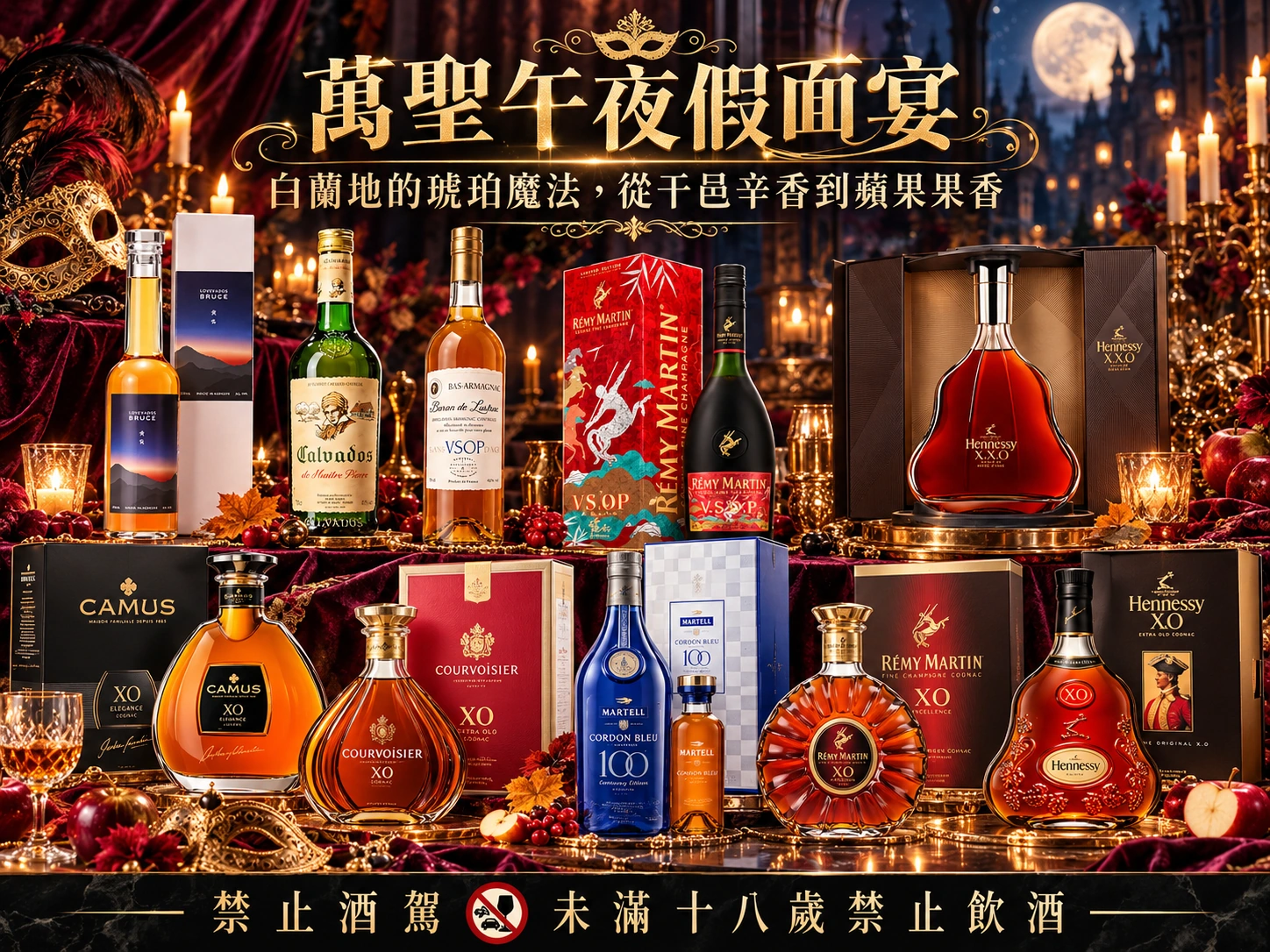 萬聖午夜假面宴｜白蘭地的琥珀魔法，從干邑辛香到蘋果果香