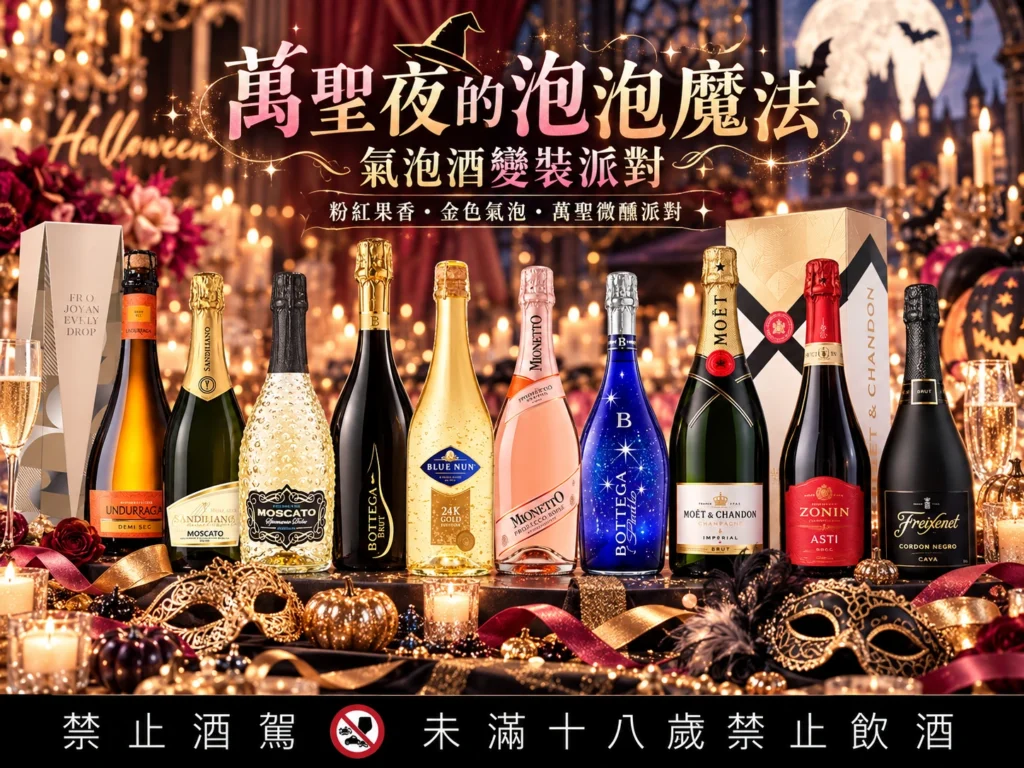 萬聖夜的泡泡魔法｜氣泡酒變裝派對，粉紅果香、金色乾杯一次玩