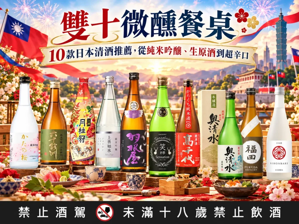 雙十微醺餐桌｜10款日本清酒推薦，從純米吟釀、生原酒到超辛口